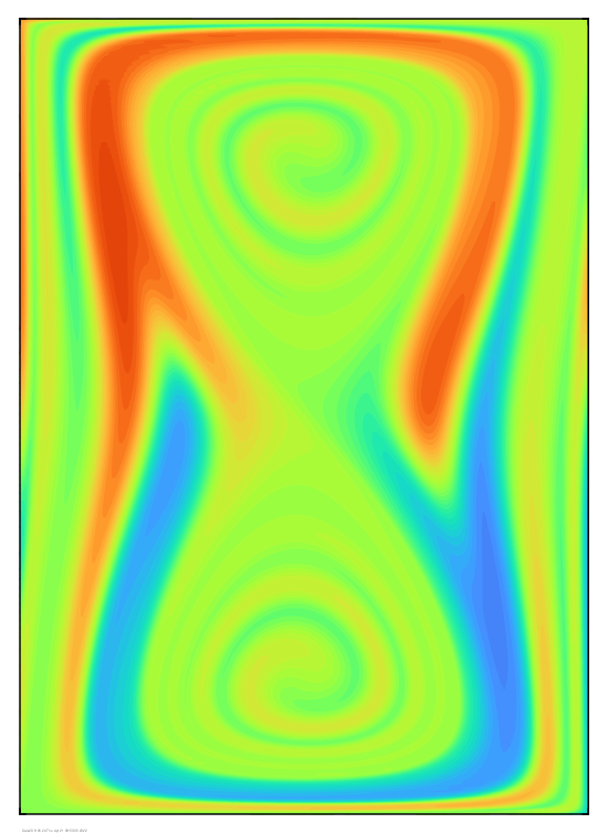 Convective-diffusion oncentration field after 10 time
            units