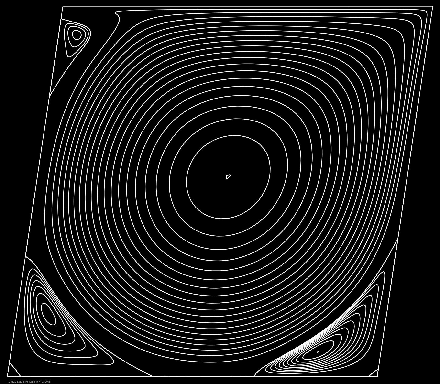 white on black streamline contours